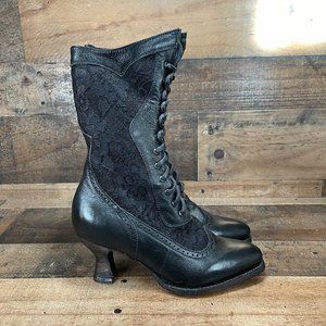 Oak Tree Farms Frontier Victorian Lace Boots Size 6 US